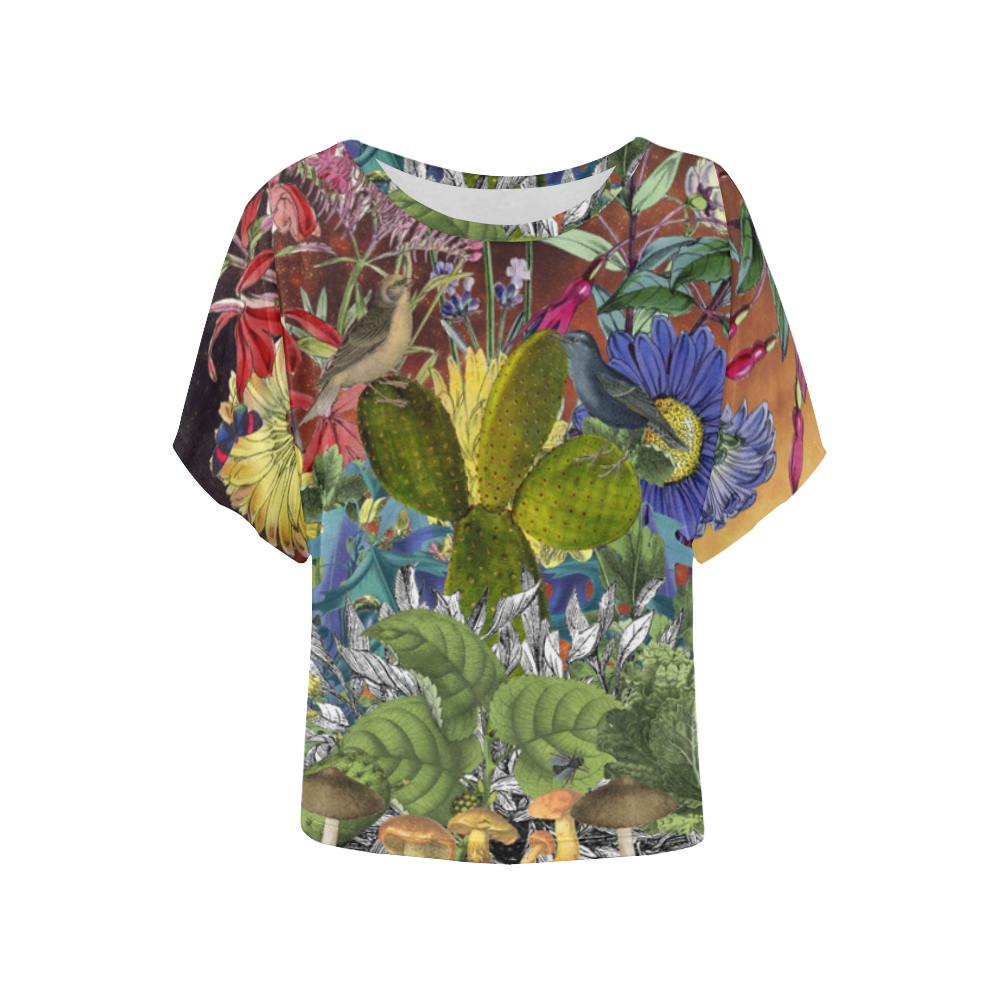 collage_enbandeja_lehaim Women's Batwing-Sleeved Blouse T shirt (Model T44)