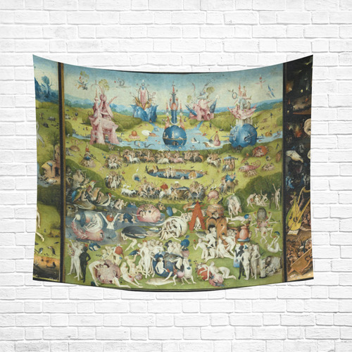 Hieronymus Bosch The Garden Of Earthly Delights Cotton Linen Wall Tapestry 60"x 51"