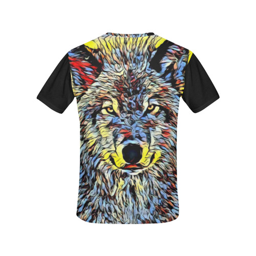 WOLF MULTICOLOR All Over Print T-Shirt for Women (USA Size) (Model T40)