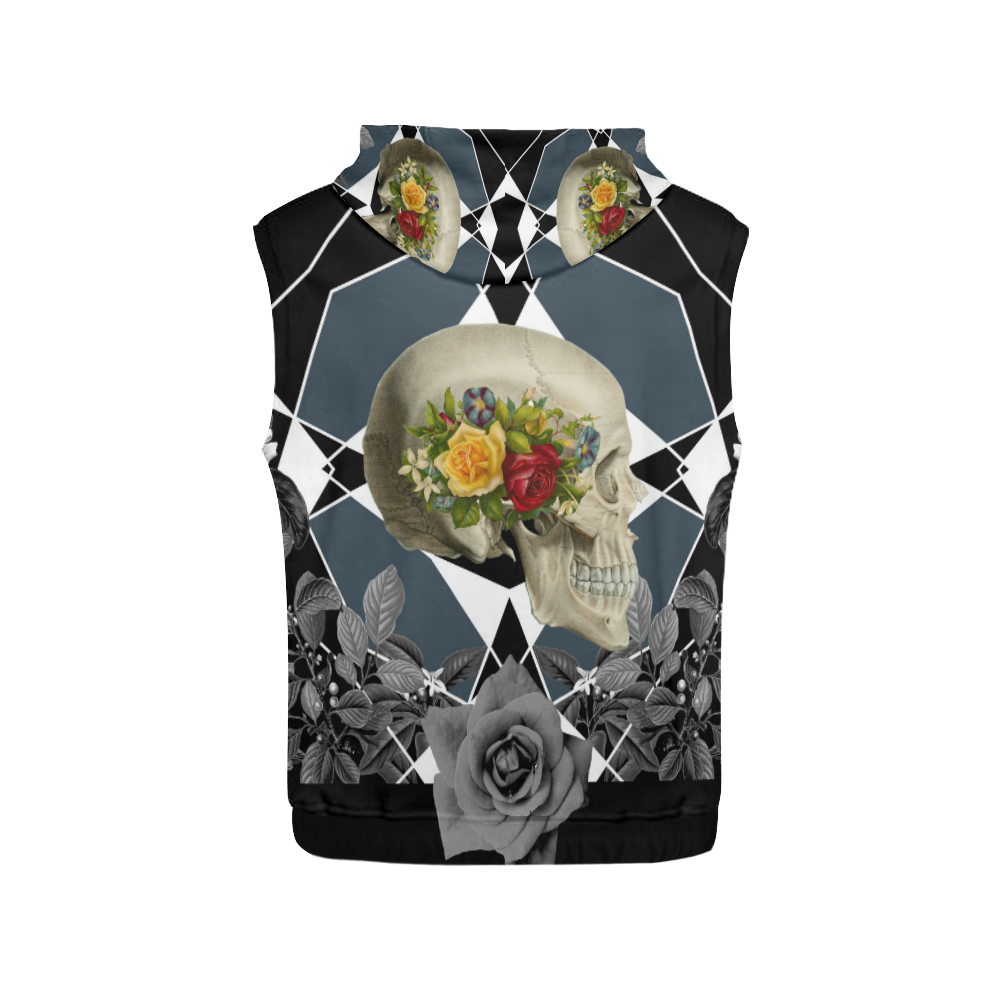 collage_ Growing _ Gloria Saanchez All Over Print Sleeveless Hoodie for Women (Model H15)