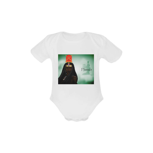Egyptian Gods-hemsut Baby Shirt Baby Powder Organic Short Sleeve One Piece (Model T28)