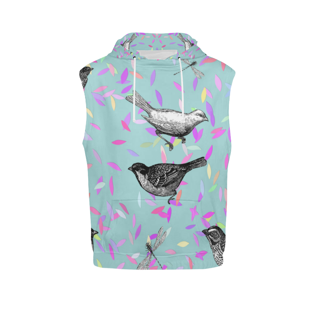 collage_ Let it Fly_ Gloria Sanchez All Over Print Sleeveless Hoodie for Women (Model H15)