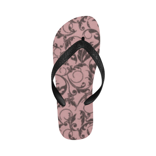 Bodacious Bridal Rose Swirls Flip Flops for Men/Women (Model 040)