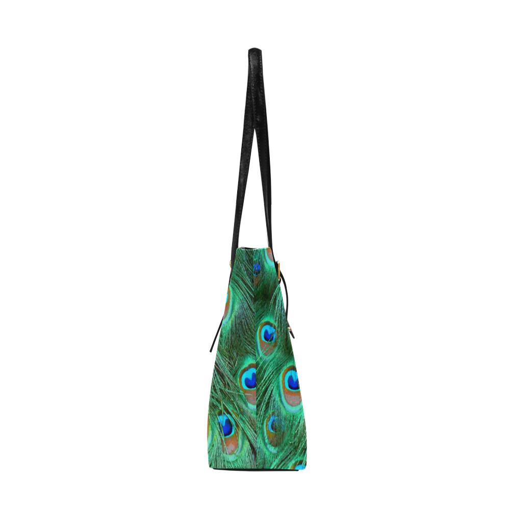 Peacock Feathers Watercolor Euramerican Tote Bag/Large (Model 1656)