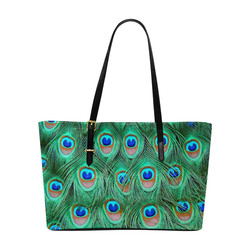 Peacock Feathers Watercolor Euramerican Tote Bag/Large (Model 1656)