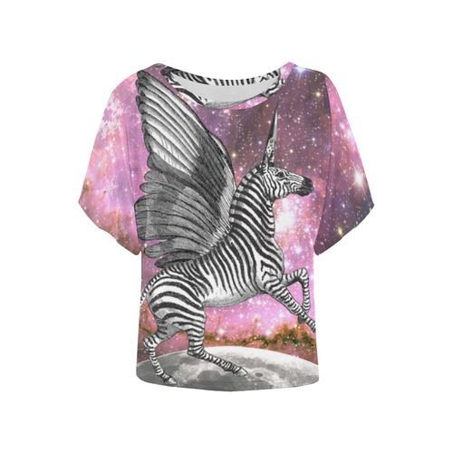 collage_unicorn_gloriasanchez1 Women's Batwing-Sleeved Blouse T shirt (Model T44)
