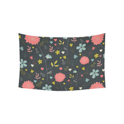Flowers Cotton Linen Wall Tapestry 60"x 40"