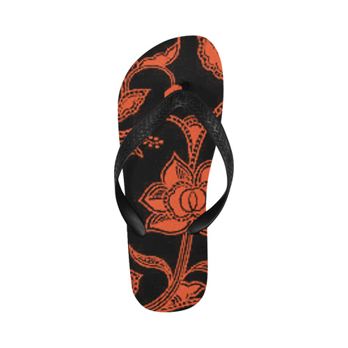 Flame Floral Flip Flops for Men/Women (Model 040)