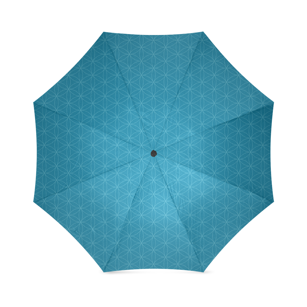 Blue flower of life Pattern Foldable Umbrella (Model U01)