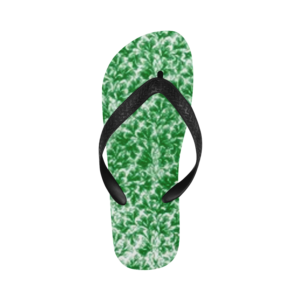 Green Leaf Flip Flops for Men/Women (Model 040)