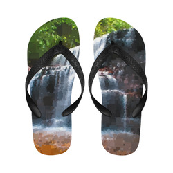 Pixel Waterfall Flip Flops for Men/Women (Model 040)