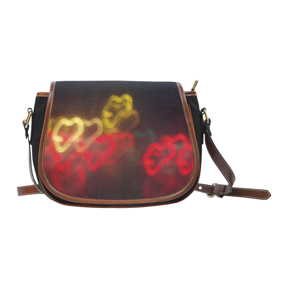 Headlight Hearts Saddle Bag/Small (Model 1649)(Flap Customization)