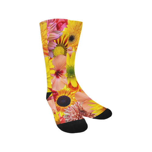 Orange flowers_ Gloria Sanchez1 Trouser Socks