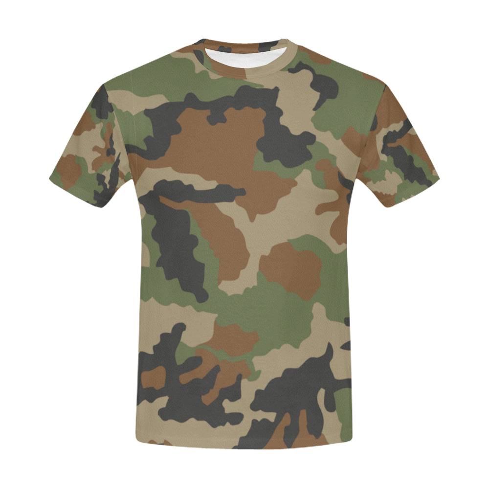 CAMOUFLAGE WOODLAND All Over Print T-Shirt for Men (USA Size) (Model ...