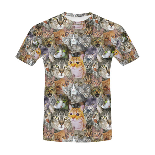 Cat Pattern All Over Print T-Shirt for Men (USA Size) (Model T40)