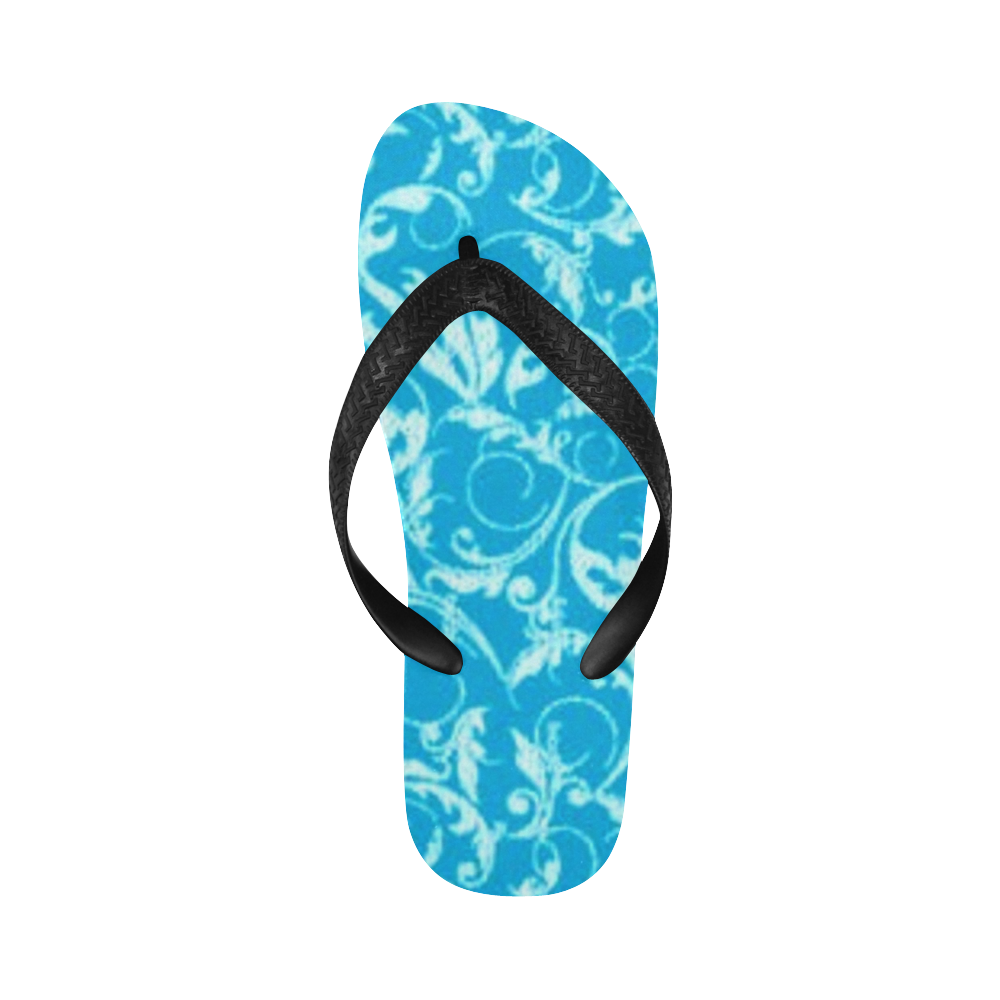 Pink and Blue Swirls Flip Flops for Men/Women (Model 040)