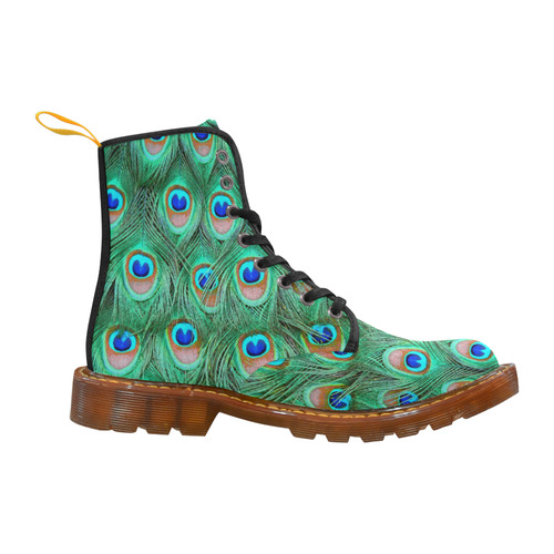 Peacock Feathers Watercolor Martin Boots For Women Model 1203H