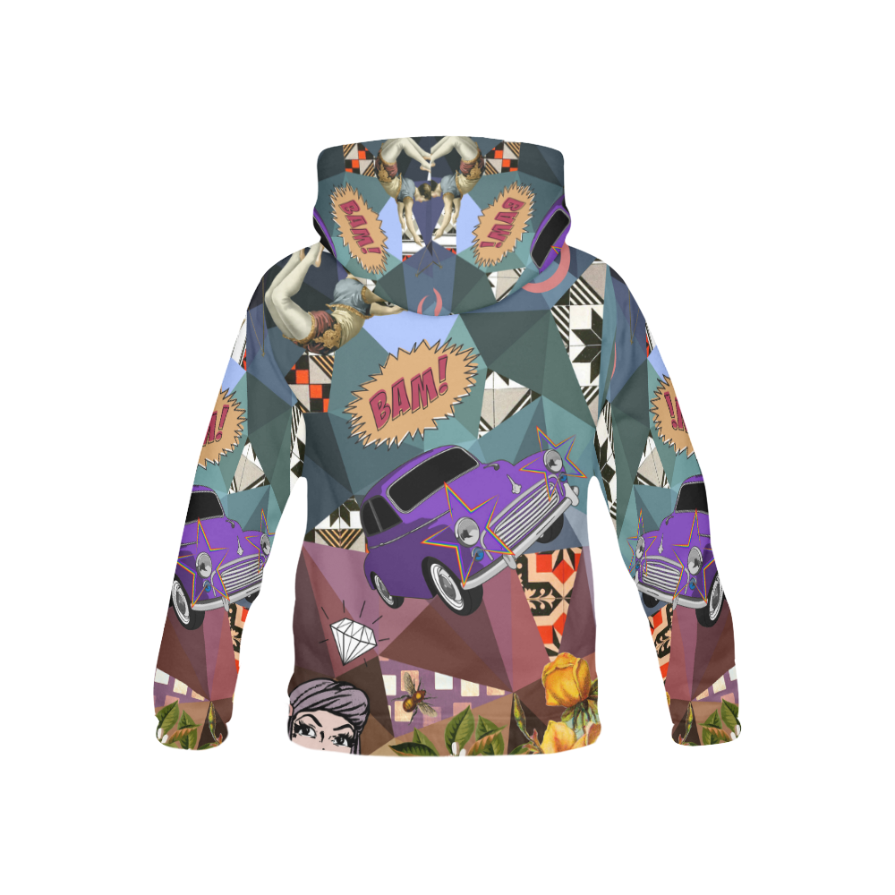 Geometric Collage All Over Print Hoodie for Kid (USA Size) (Model H13)