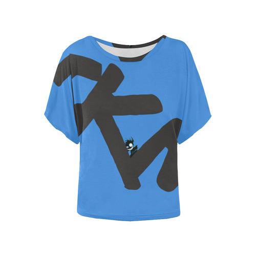 logo (1) Women's Batwing-Sleeved Blouse T shirt (Model T44)
