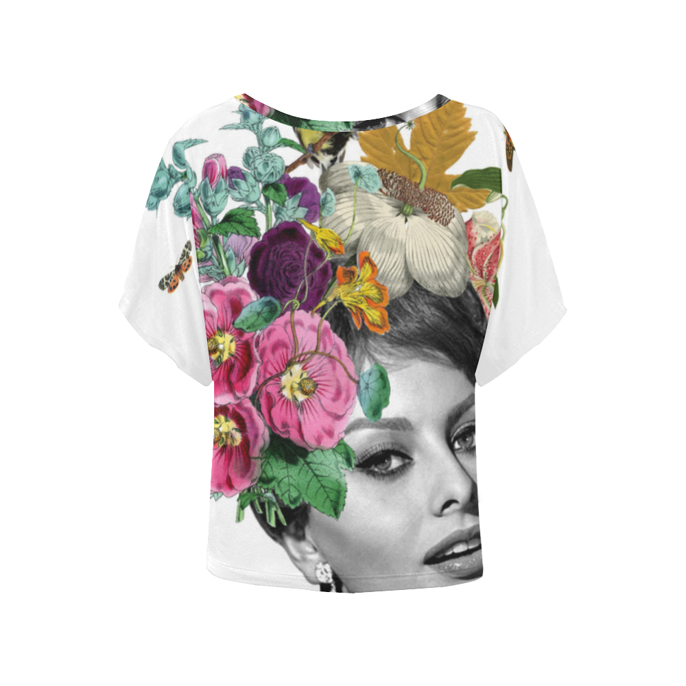 collage_sophialoren_gloriasanchez Women's Batwing-Sleeved Blouse T shirt (Model T44)