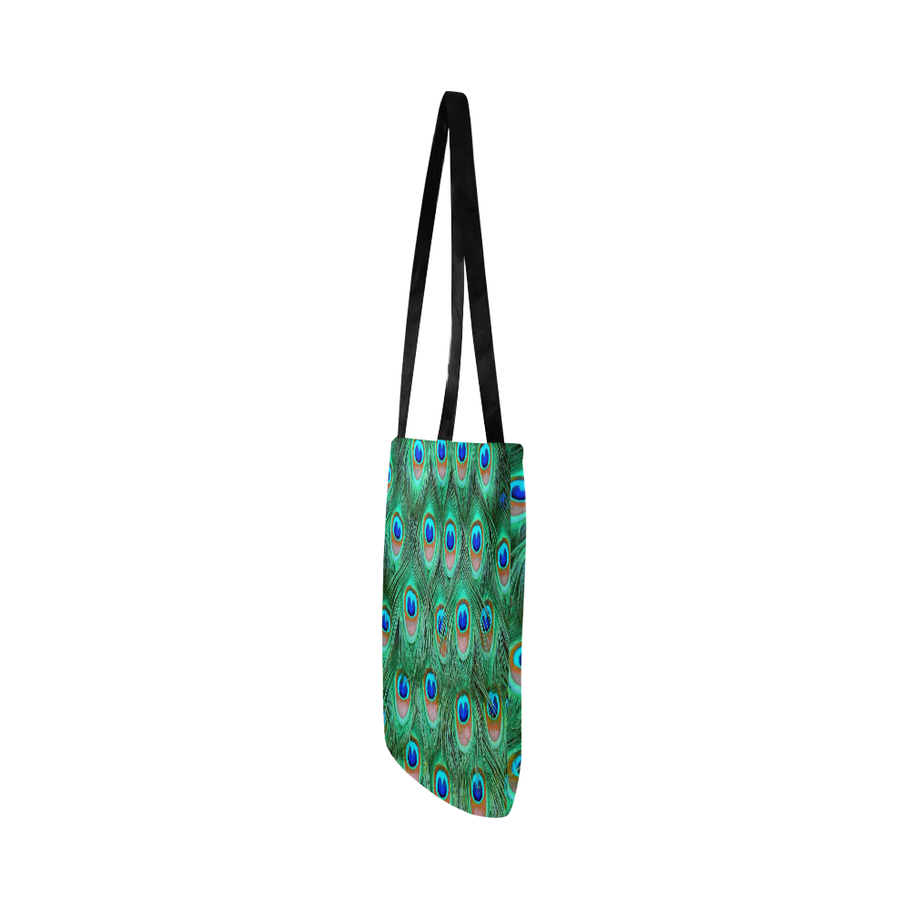Peacock Feathers Watercolor Reusable Shopping Bag Model 1660 (Two sides)