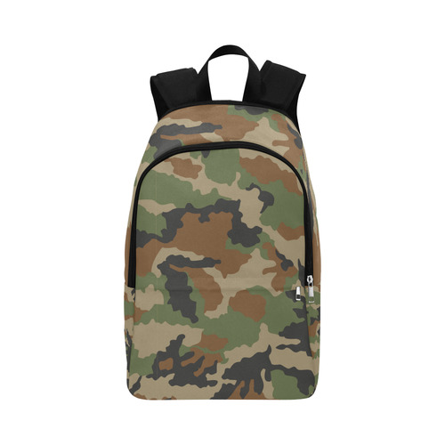 CAMOUFLAGE WOODLAND Fabric Backpack for Adult (Model 1659)