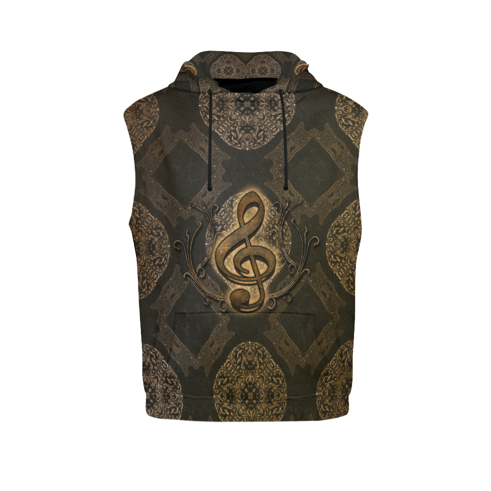 Decorative clef, music All Over Print Sleeveless Hoodie for Women (Model H15)