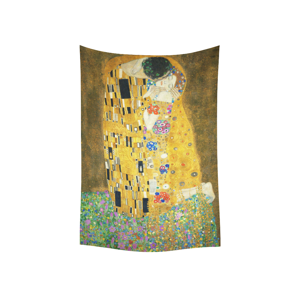 Gustav Klimt The Kiss Cotton Linen Wall Tapestry 40"x 60"