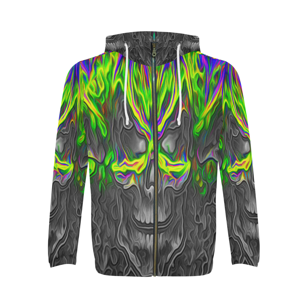 sddark All Over Print Full Zip Hoodie for Men (Model H14)