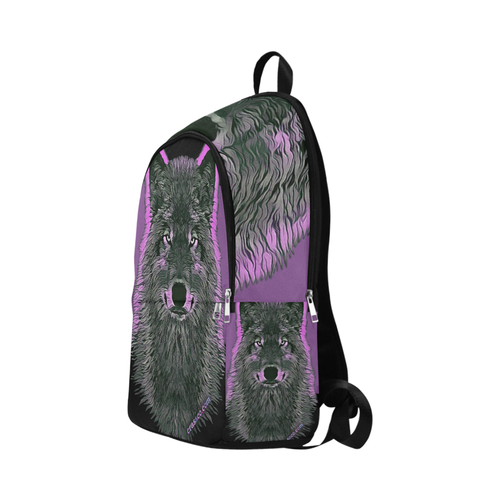 WOLF PINK Fabric Backpack for Adult (Model 1659)