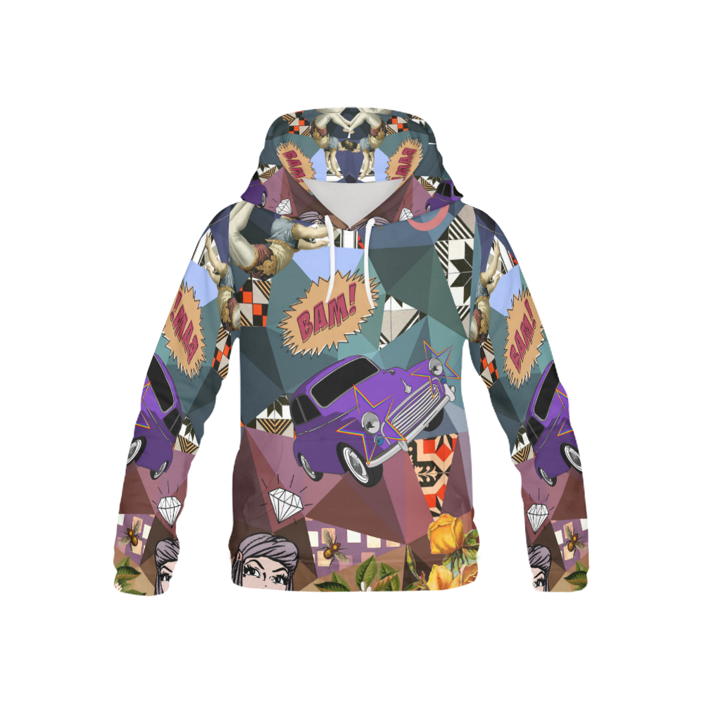 Geometric Collage All Over Print Hoodie for Kid (USA Size) (Model H13)