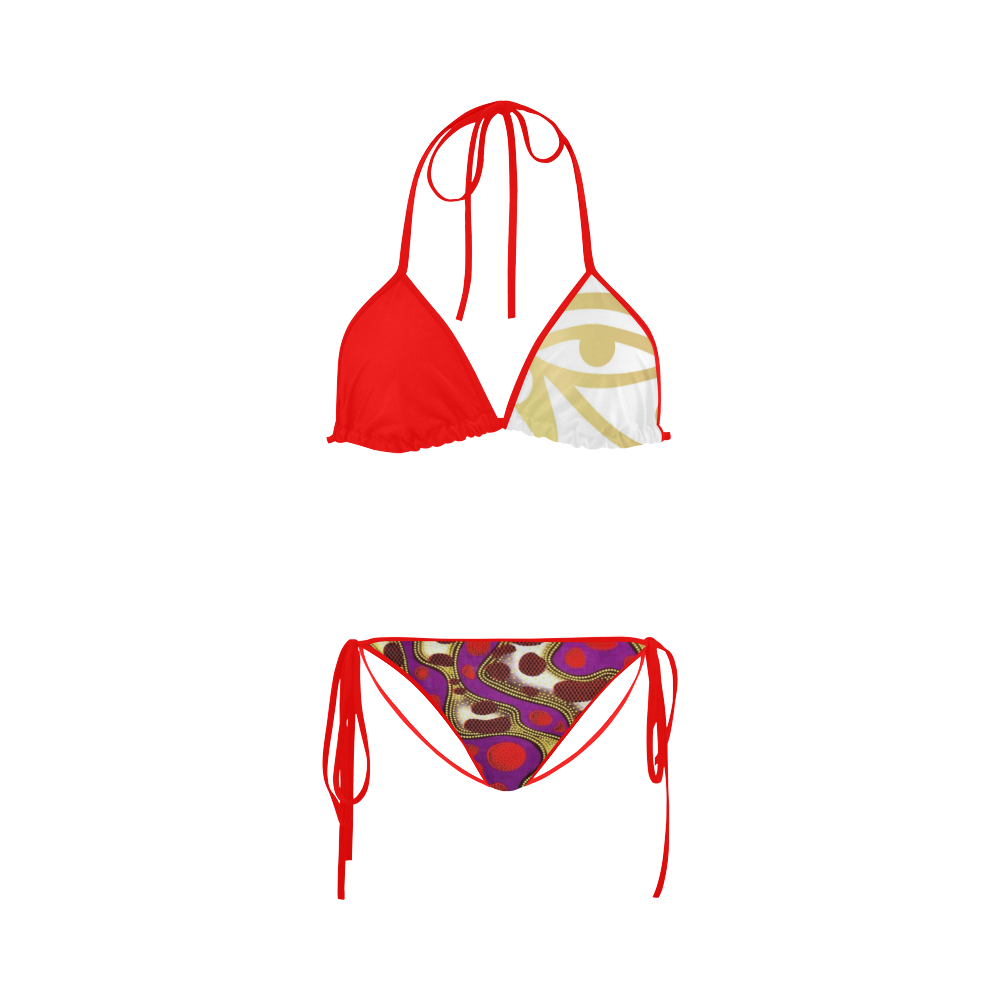 Red & Gold 2 Piece Swimsuit Custom Bikini Swimsuit