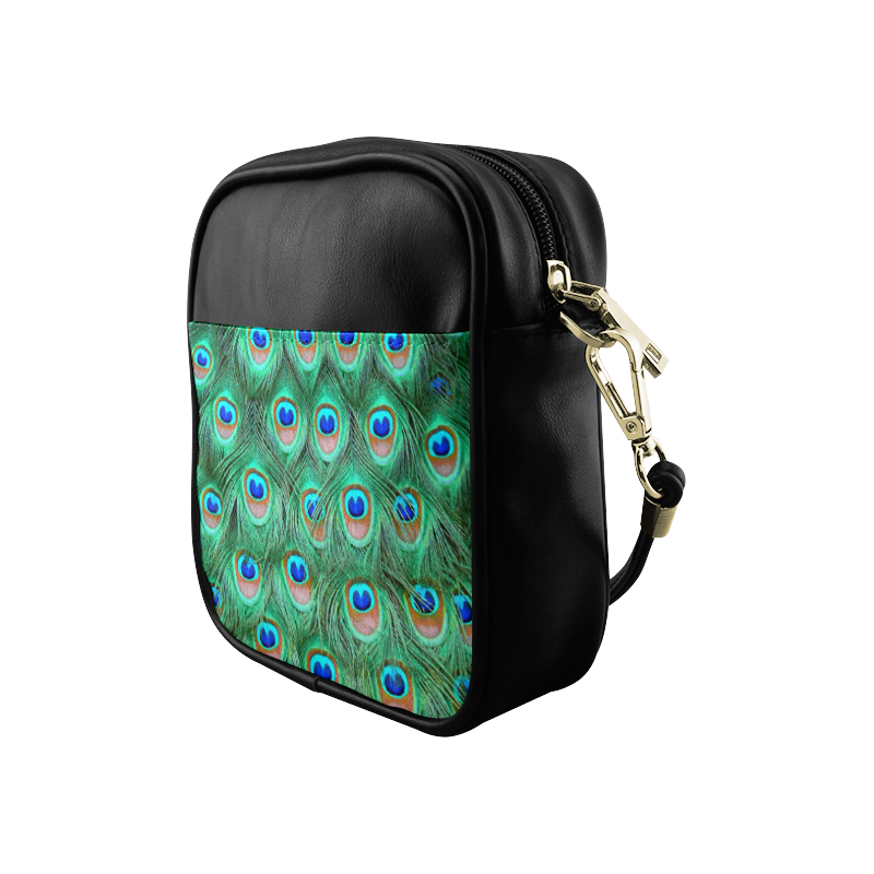 Peacock Feathers Watercolor Sling Bag (Model 1627)