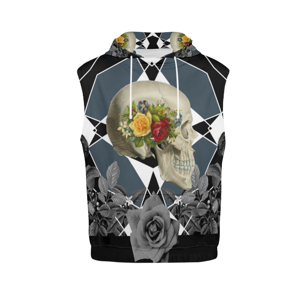 collage_ Growing _ Gloria Saanchez All Over Print Sleeveless Hoodie for Women (Model H15)