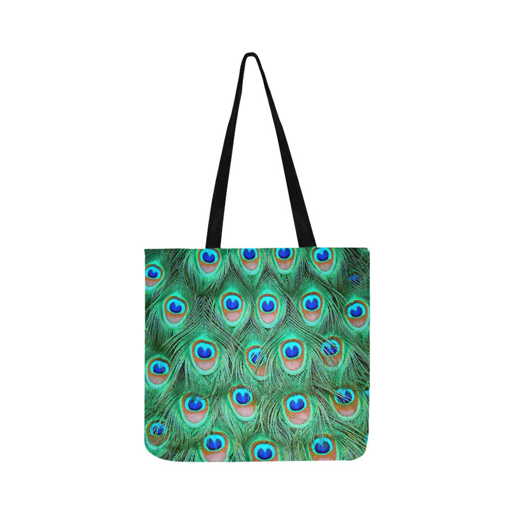 Peacock Feathers Watercolor Reusable Shopping Bag Model 1660 (Two sides)