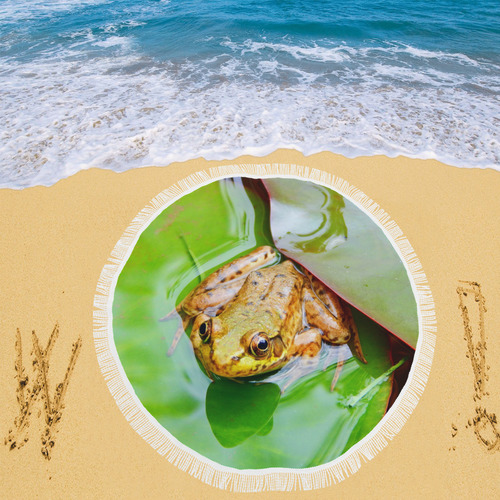 Frog on a Lily-pad Circular Beach Shawl 59"x 59"