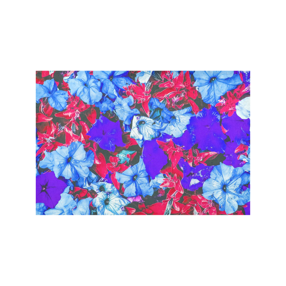 closeup flower texture abstract in blue purple red Placemat 12''x18''