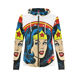 rockabilly wonder of a woman All Over Print Full Zip Hoodie for Women (Model H14)