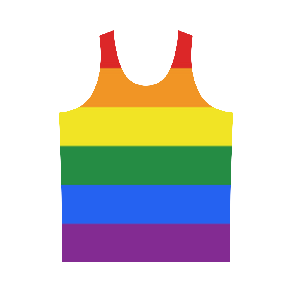 Gay Pride Rainbow Flag Stripes All Over Print Tank Top for Men (Model T43)