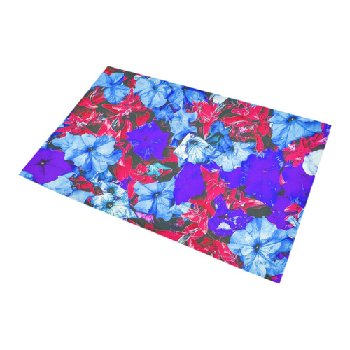 closeup flower texture abstract in blue purple red Bath Rug 20''x 32''