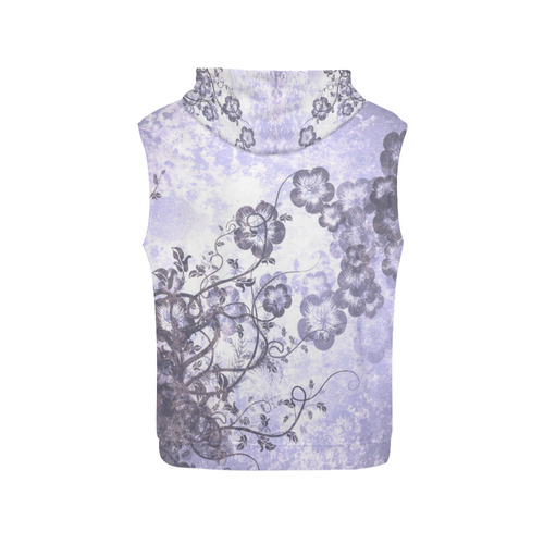 Wonderful flowers in soft purple colors All Over Print Sleeveless Hoodie for Women (Model H15)