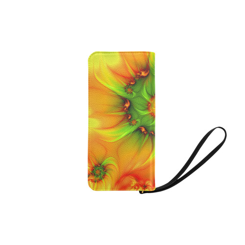 Hot Summer Green Orange Abstract Colorful Fractal Women's Clutch Purse (Model 1637)