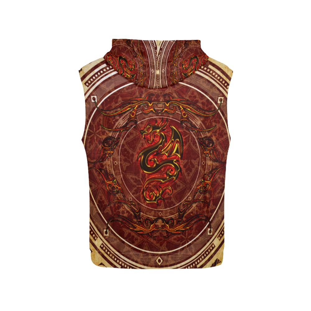 Awesome draogn, red colors All Over Print Sleeveless Hoodie for Women (Model H15)
