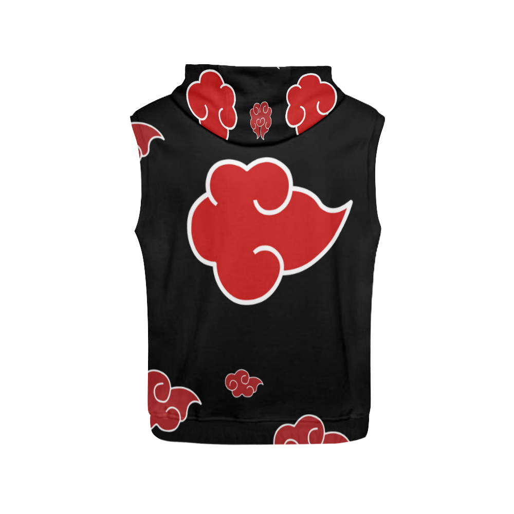 Akatsuki Cloud All Over Print Sleeveless Hoodie for Men (Model H15)