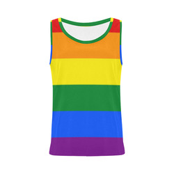 Gay Pride Rainbow Flag Stripes All Over Print Tank Top for Women (Model T43)