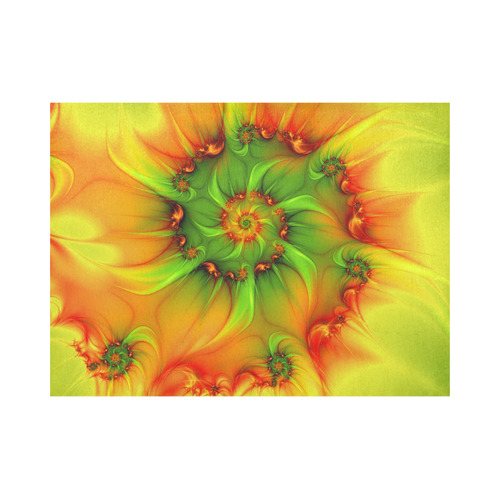 Hot Summer Green Orange Abstract Colorful Fractal Placemat 14’’ x 19’’