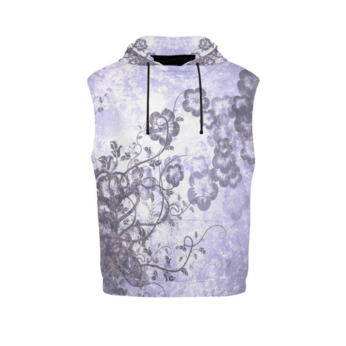Wonderful flowers in soft purple colors All Over Print Sleeveless Hoodie for Men (Model H15)