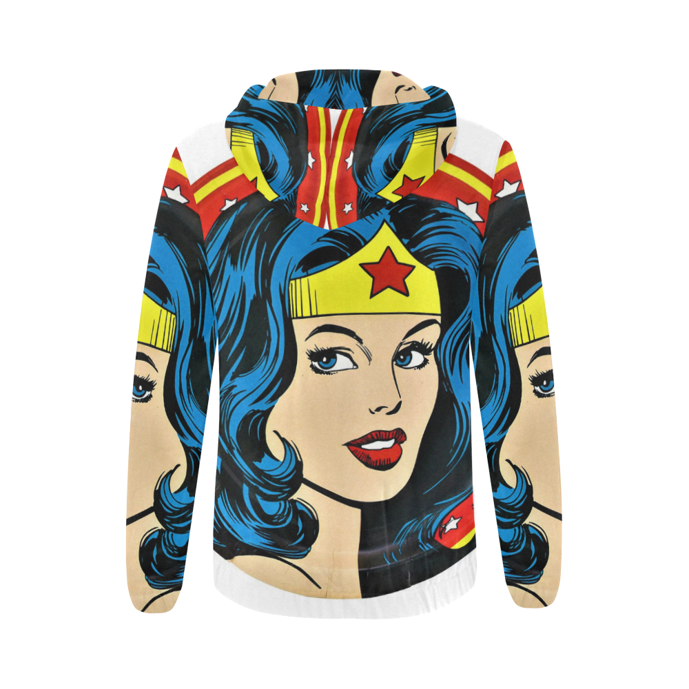 rockabilly wonder of a woman All Over Print Full Zip Hoodie for Women (Model H14)
