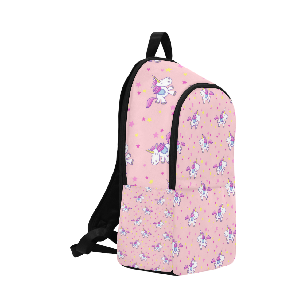 Cute Pink Unicorn Pattern Stars Fabric Backpack for Adult (Model 1659)