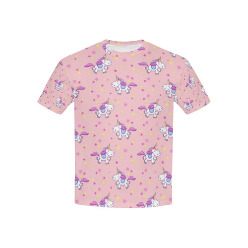 Cute Pink Unicorn Pattern Stars Kids' All Over Print T-shirt (USA Size) (Model T40)